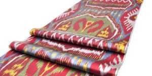 Raw Silk Ikat Silk Fabric