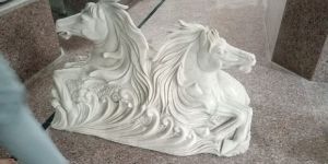 Marble Horse Head Statue
