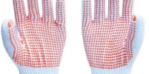Rubber Knitted Dotted Gloves