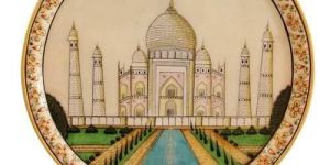 Taj Mahal Painted Marble Plate