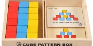 Wooden Cube Pattern Box