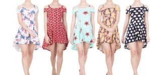 Lycra off Solider Printed Ladies Dress