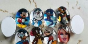 Oval Glass Cartoon Stone