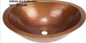 IAC0051CSH Single Wall Hammered Copper Sink