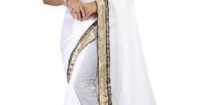 White Georgette Saree
