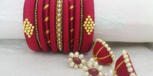 Silk Thread Bangles with Jhumka