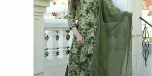 Rayon Kurti Skirt with Chiffon Dupatta Set