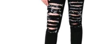 Ladies Black Ripped Jeans