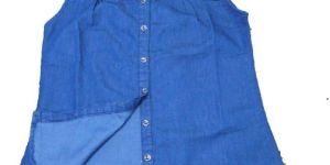 Ladies Denim Sleeveless Shirt