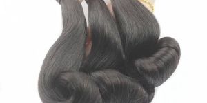 Black Human Double Drawn Hair