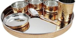 Copper Steel Thali Set