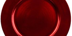 Red Plain Charger Plate