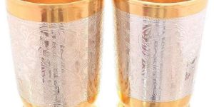 Silver Plated Glass Set of 2