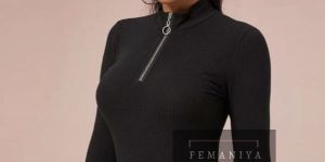 O Zip High Neck Top for Women