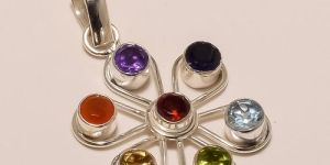 Sterling Silver Multi Stone Pendant