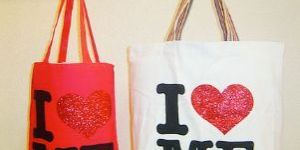 Glitter Printed Canvas Tote Bag