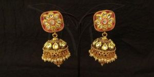 Flower Jhumki Kundan Earring