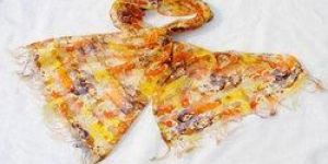 Yellow Floral Cotton Silk Printed Scarves