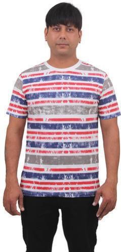Round Neck Striped T Shirt