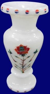 White Marble Inlaid Flower Vase