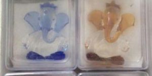 Colored Decorative Glass Ganesh Statue