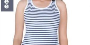 Kakojee Lining Print Cotton Tank Top