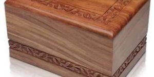 Carved Sheesham Wood Cremation Urn