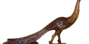 Teak Wood Peacock Statue