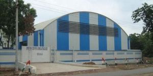 White Industrial Curve Shed