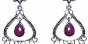 Stone Oxidized Earring