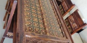 Brass Raj Sheesham Wood Dining Table Set