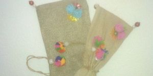 Designer Jute Potli Bag Decoration