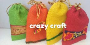 Multicolour Jute Potli Bag Decoration