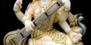 Multicolor Marble Saraswati Mata Statue