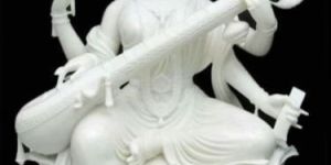 White Marble Saraswati Mata Statue