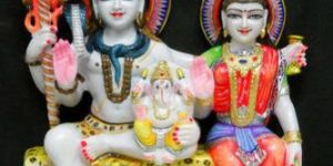 Shiv Parvati Marble Statue