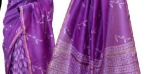 Discharge Printed Chanderi Silk Sarees