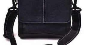 Black Men PU Leather Crossbody Bag