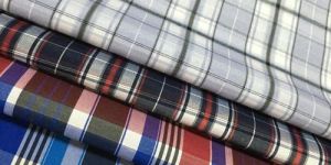 Polyester Check Shirting Fabric