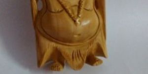 Wood Laughing Buddha Statue