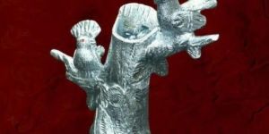 Silver Aluminium Bird Statue