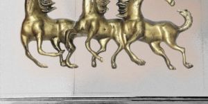 Golden Brass Horse Wall Hanging
