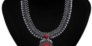 Oxidized Choker Stone Pendant