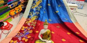 Embroidered Handloom Cotton Silk Saree