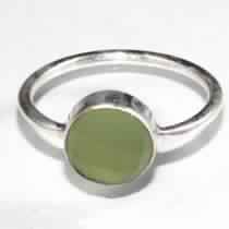 SILVER PREHNITE GEMSTONE RING