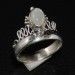 SILVER WHITE MOONSTONE GEMSTONE RING