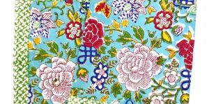 Floral Canvas Jade Table Runner Cotton Canvas