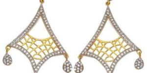 Gold Vermeil Cz Set Gemstone Dangle Earrings