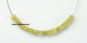 Natural Fancy Yellow Cube Rough Diamond Beads for Necklace