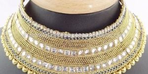 Gold Plated Indian Wedding Huge Artificial Necklace